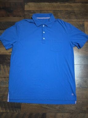 Lilly Pulitzer Pocket Polo Shirt Mens Blue Short Sleeve Pima cotton medium M